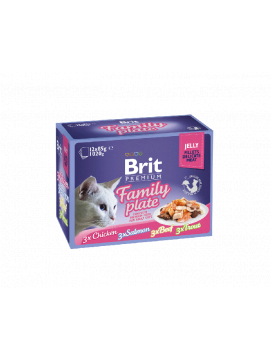 Brit Cat  Pouch Jelly Fillets Family Plate Karma Dla Kotów (12x85g)